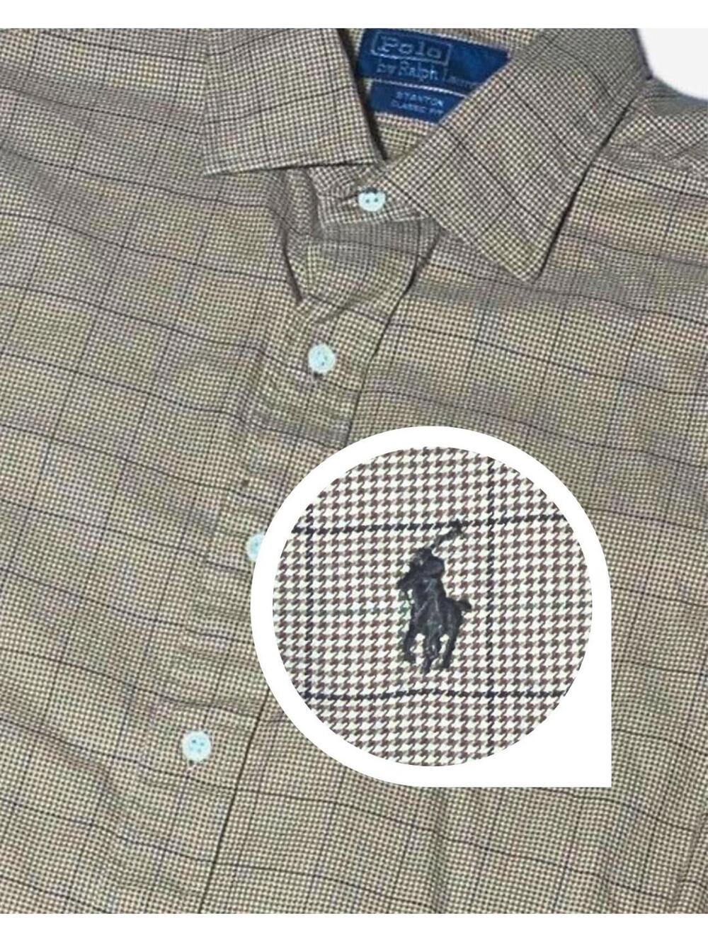 Polo Ralph Lauren Stanton Men's Button Up Shirt Size XL - Brown with Pony Logo